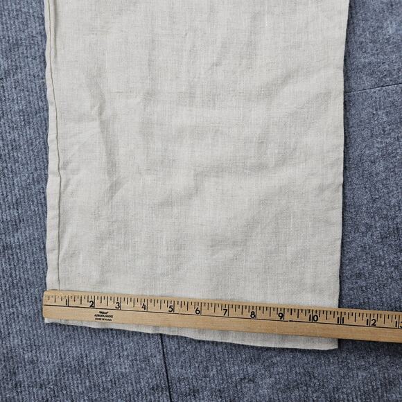 POSSE Pants Womens XL Beige Linen Effortless Coastal Quiet Luxury Wide Leg Ducky - Picture 2 of 8
